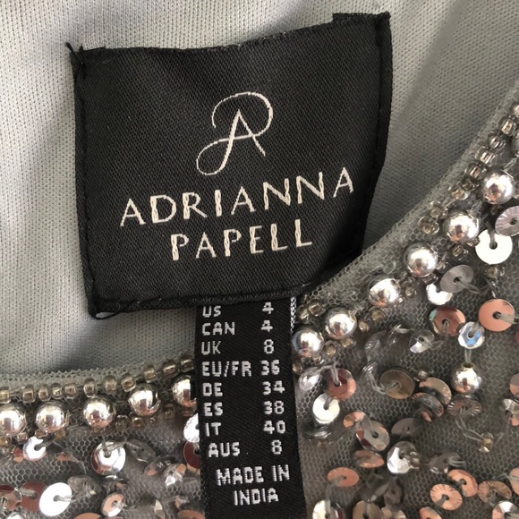 Adrianna Papell silver sequin evening gown - Picture 5 of 7